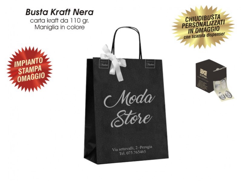 BUSTE Shopper in CARTA KRAFT NATURE marrone 157gr 27 x 37 + 12cm busta  regalo grande – 12pz - Il Mio Store