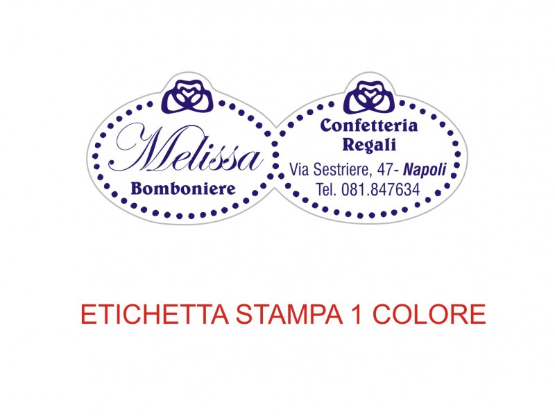 Etichette adesive per bomboniere e confetterie (mm 46x18) (cod.16H)