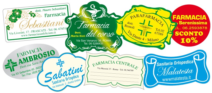 Etichette adesive per FARMACIE e PARAFARMACIE