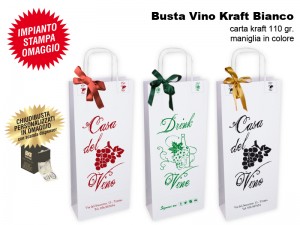 BUSTE IN CARTA MODELLO VINO KRAFT BIANCO